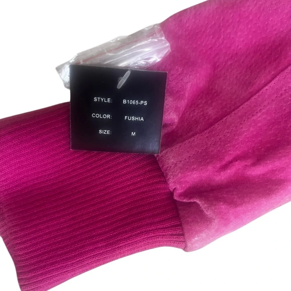 NWT NOS Cuero Pink Fuchsia Suede Bomber Jacket Vintage 2000 Medium - Picture 8 of 15